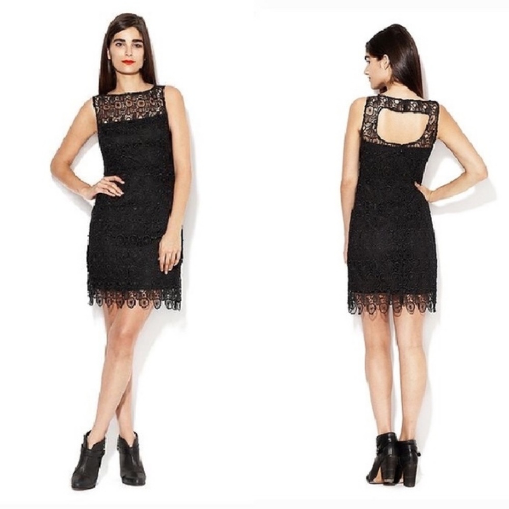 BB Dakota Lace LBD Sheath Cocktail Open Back Dress